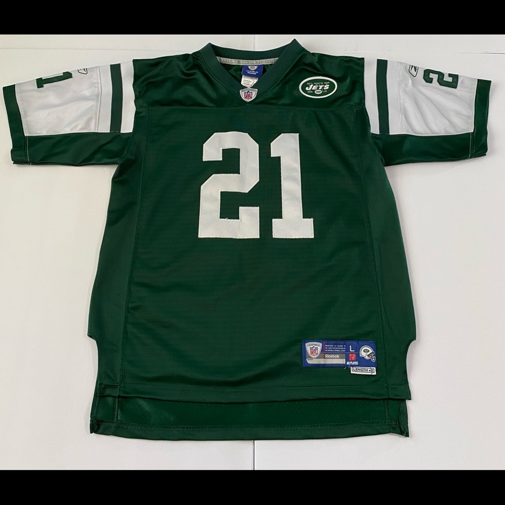 VTG NFL Onfield Reebok Jets Tomlinson 21 Men's Green Short Sleeve Jersey Sz L +2